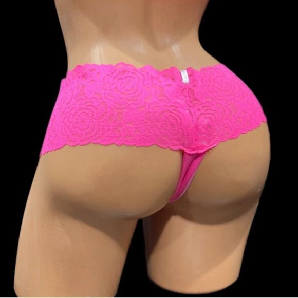 Victoria's Secret Other - Victorias Secret Pink Soft Cotton with Lace Cheekster Panty Pink M